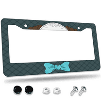 1 Pcs Stylish Dog Portrait License Plate Frame, License Plate Cover for Car Decorative Parts, Aluminum License Plate Bracket Holder Rust-Proof for US Standard Car