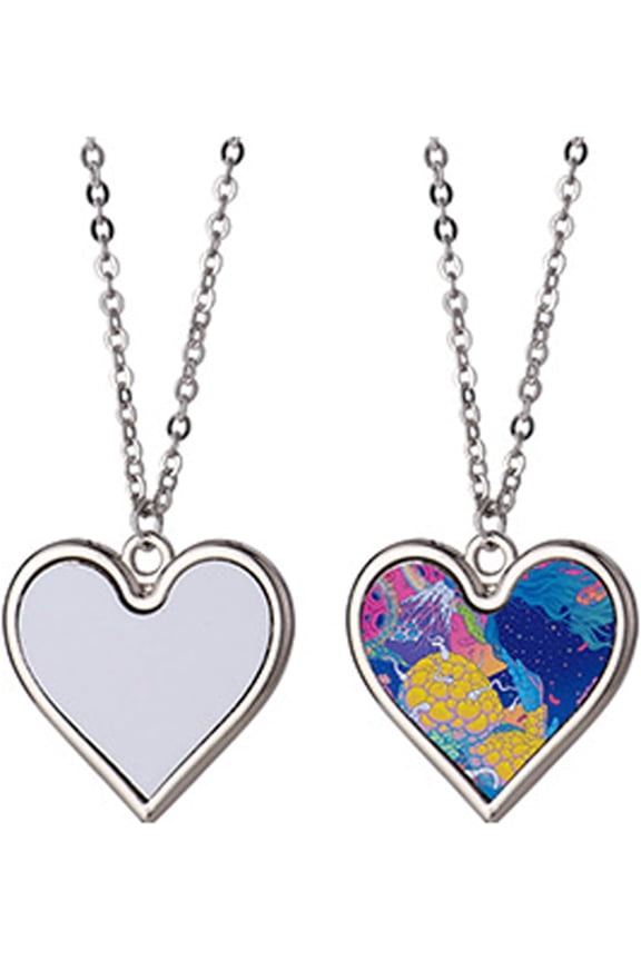1 Pcs Sublimation Blank Aluminum Pendant Necklace Playing Card Theme Ace of Hearts Women's DIY Jewelry Craft 23x25.5x0.5mm