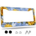 thumbnail image 1 of 1 Pcs Sunflowers Painting License Plate Frame, License Plate Cover for Car Decorative Parts, Aluminum License Plate Bracket Holder Rust-Proof Weather-Proof for US Standard Car, 1 of 9