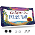 thumbnail image 1 of 1 Pcs Sunset Beach License Plate Frame, License Plate Cover for Car Decorative Parts, Aluminum License Plate Bracket Holder Rust-Proof Weather-Proof for US Standard Car, 1 of 9