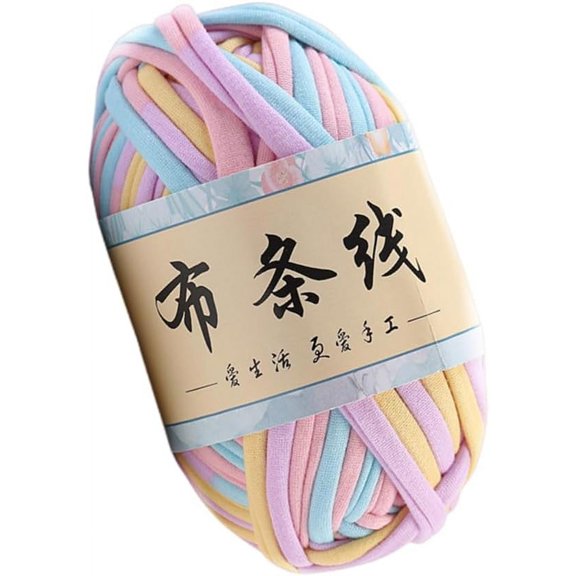 1 Pcs T-Shirt Yarn for Crocheting Beginners DIY Hand Craft Bag Blanket Cushion Projects Knitting Yarn Fabric Crochet Cloth Multicolor 100g T-Shirt Yarn