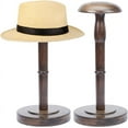 thumbnail image 1 of 1 Pcs Table Hat Stand Vintage Brown Hat Rack Wooden Hat Stand Holder with Stem Wig Display Rack Helmet Organizer Storage for Home, 1 of 7
