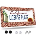 thumbnail image 1 of 1 Pcs Burgundy and Beige Ornate License Plate Frame,License Plate Cover for Car Decorative Parts,Aluminum License Plate Bracket Holder Rust-Proof for US Standard Car, 1 of 8