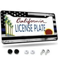 thumbnail image 1 of 1 Pcs Thin Blue Line American Flag License Plate Frame License Plate Frame,License Plate Cover for Car Decorative Parts,Aluminum License Plate Bracket Holder Rust-Proof for US Standard Car, 1 of 8