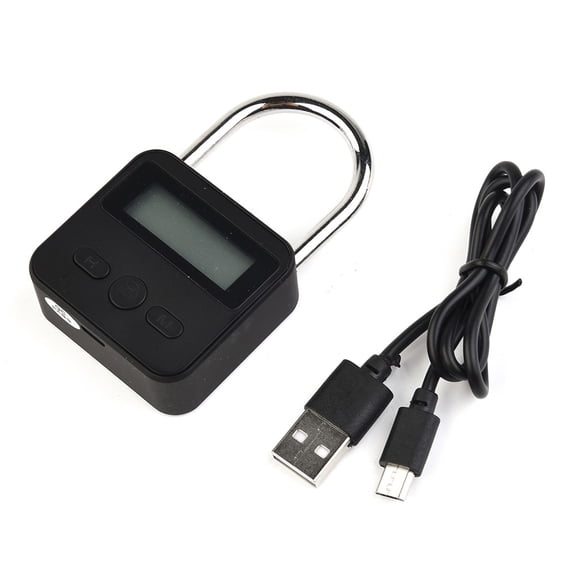 1 Pcs Timing Padlock Anti-addiction Metal Timer Lock LCD Display Multi Function Electronic Time 99 Hours Max Timing Padlock