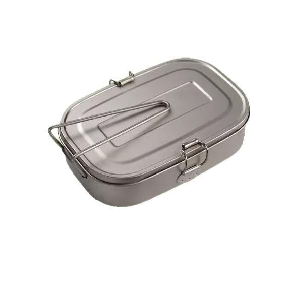 1 Pcs Titanium Camping Lunch Bento Box with Airtight Lid Seal and Cover Foldable Handle, Reusable Leak-Proof Food Containers for Camp Backpacking Work Hiking