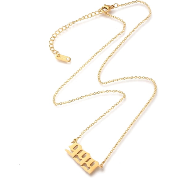 1 Pcs Titanium Steel Angel Number Pendant Necklaces Necklace Jewel with Cable Chains Golden Num.9 Necklace Ornament for Women DIY Necklace Bracelet Earring Jewelry Craft Making
