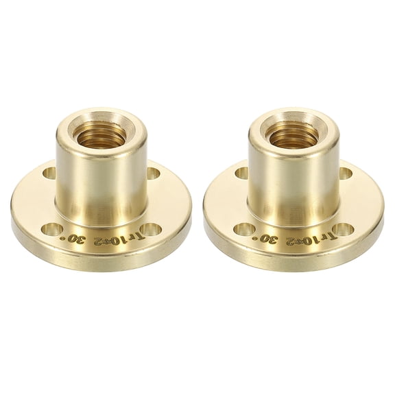 1Pcs Tr10x2 Screw Brass Nut (2mm Pitch, 1 Start, 2mm)