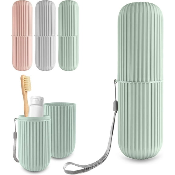 1 Pcs Travel Case for Toothbrush, Toothpaste and Makeup Brushes, Toothbrush holders travel. Portable Holder for Home, School, Camping and Bathroom