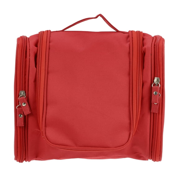 1 Pcs Travel Makeup Bag Travel Toiletry Organizer Makeup Brush Holder Waterproof Oxford Cloth Red