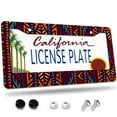 thumbnail image 1 of 1 Pcs Tribal Pattern License Plate Frame License Plate Frame,License Plate Cover for Car Decorative Parts,Aluminum License Plate Bracket Holder Rust-Proof for US Standard Car, 1 of 8