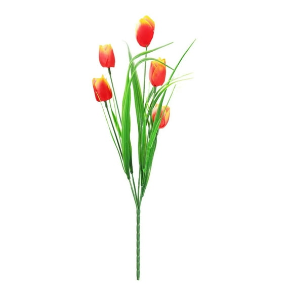 1 Pcs Tulips Artificial Flowers, Outdoor Artificial Tulip Faux Plastic Greenery Shrubs Plants UV Resistant for Easter Home Outside Garden Porch Window Decor 16.5"