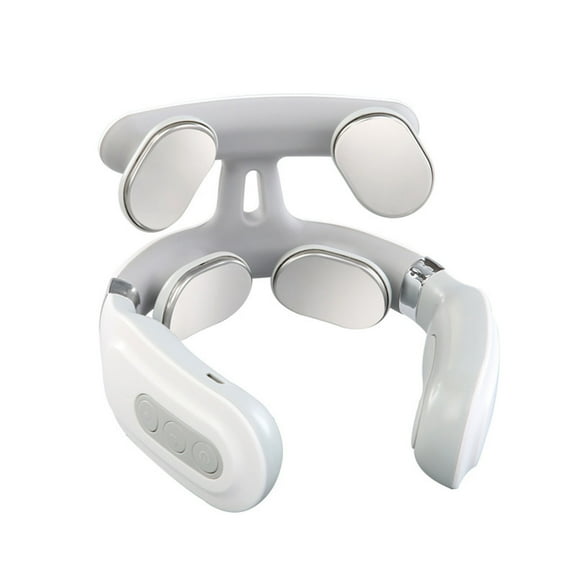 1 Pcs Ultimate 4-Head Neck Massager with Heat and Pulse Therapy for Muscle Relaxation, Portable Electric Shoulder Massager with Soothing Heat 42°C, Tension Relief for Home Office Travel Use