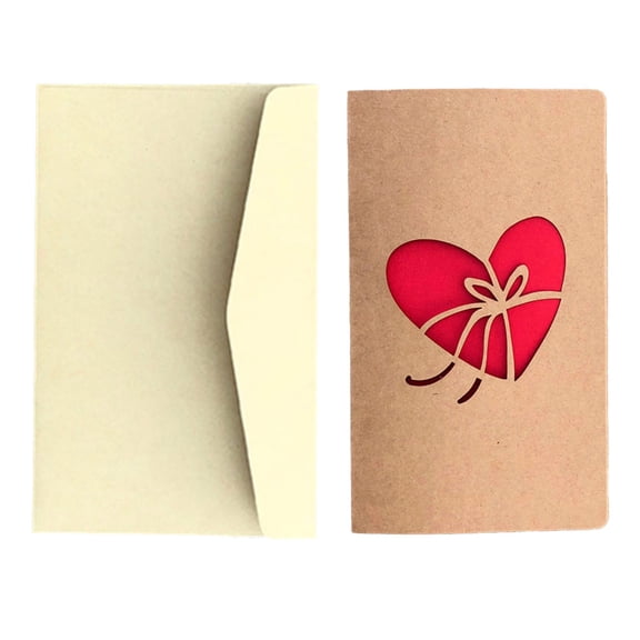 1 Pcs Valentines Cards With Envelopes,3.93X6.7 Inch Valentines Cards With Envelopes,Retro Paper Hollow Heart Card,Valentine'S Day Greeting Card,Diy Greeting Cards For Valentine'S Day,(C,3.93x6.7 in)
