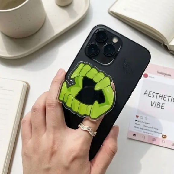 1 Pcs Vampire Fangs Magnetic Phone Grip, Horror Aesthetic Magnetic Phone Holder, Kawaii Scary Fan Gift, Accessories