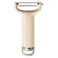thumbnail image 1 of 1 Pcs Vegetable Peeler,Plastic Potato Peeler,Veggie Peeler For Potato Carrot Orange Fruit,Kitchen Peeling Tool,Peeler With Ergonomic Handle And Single Edge Blade,Fruit Peeler For Kitchen,Beige, 1 of 6