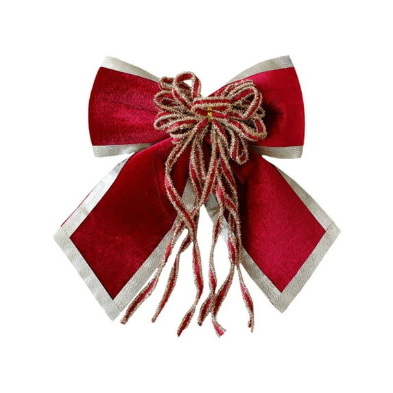1 Pcs Velvet Bows for Christmas Tree - 9.8 Inch Vintage Velvet Ribbon Christmas Bows for Gift Wrapping Xmas Tree Topper Bow Ornaments for Garland Wreath Bows Decor(B)