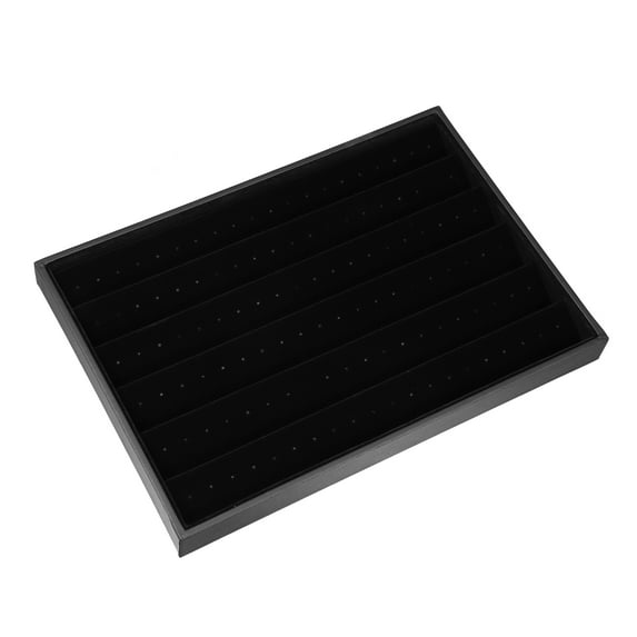 1 Pcs Velvet Earring Jewelry Tray Stackable Tray Showcase for Rings Earrings Black