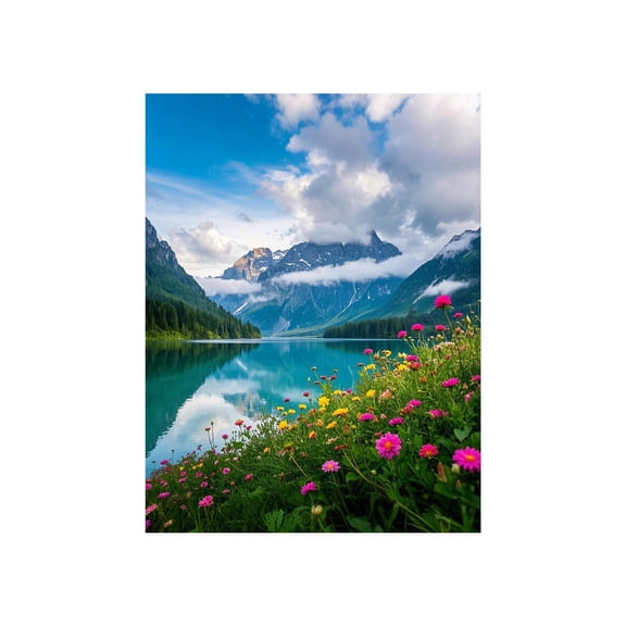 1 Pcs Vibrant Green Nature Wall Art - Fade-Resistant Fabric Canvas for Living Room & Bedroom Decor, Modern HD Landscape Print