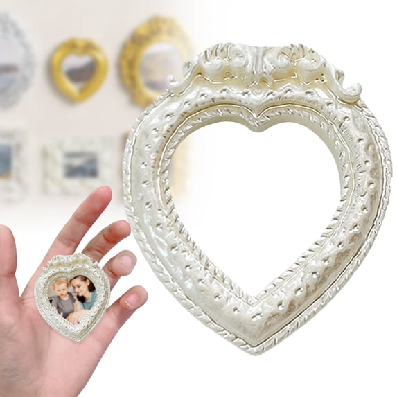 1 Pcs Vintage Resin Picture Frames, Mini Picture Frames Oval Rectangle Wall Hanging Frames Display Frame Photo Holder for Home Wall Jewelry Display Hotel Decor, Bronze
