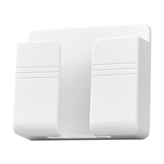 1 Pcs Wall Mount Phone Holder SelfAdhesive Phone Shelf with Data Cable Receiving Hole, Charger Remote Control Storage Box, Cell Cradle Bedside Organizer Remote Control Stand for Home