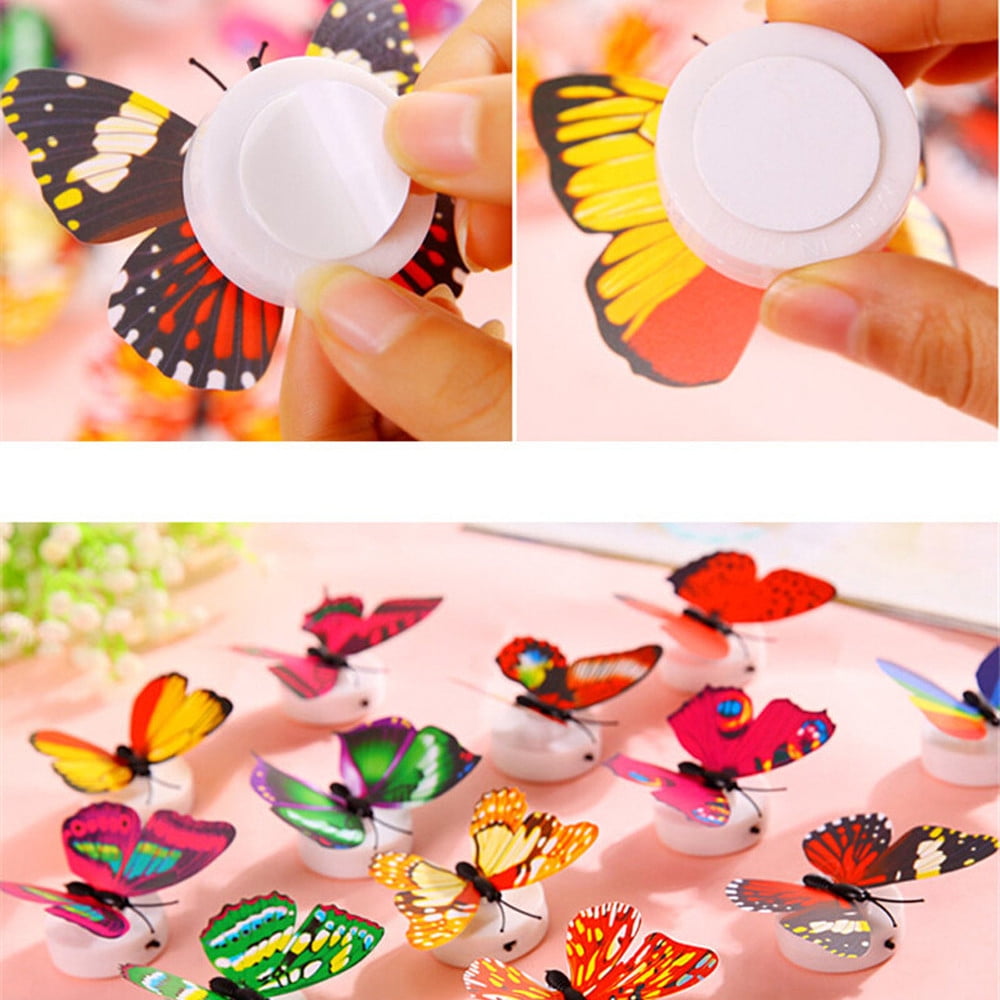 1 Pcs Wall Stickers Butterfly LED Lights Wall Stickers 3D Decoration