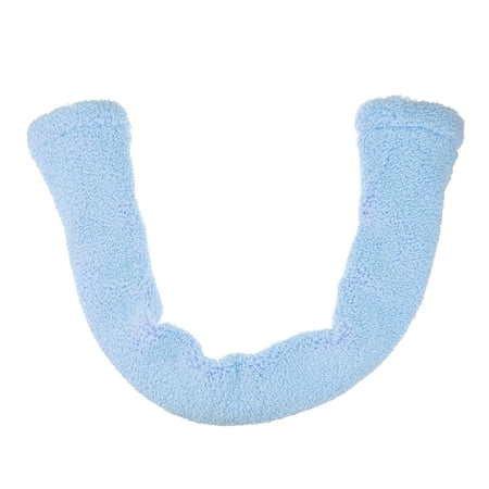 Unique Bargains 1 Pcs Washable Reusable Bathroom Soft Warmer Toilet Seat Cover Pad Cushion Lid with Snap Light Blue