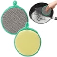 thumbnail image 1 of 1 Pcs Washing Dishes Sponges,Double-Sided Dishwashing Sponge Scrubber Round Non-Scratch Scrub Sponges Pads Kitchen Cleaning Tools for Dishes,Pots,Pans,Sink,Basin(Green), 1 of 5