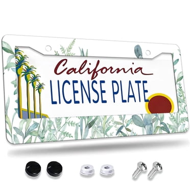 1 Pcs Abstract Flower Art License Plate Frame, License Plate Cover for ...