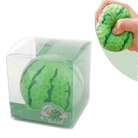 1 Pcs Watermelon Squishy, Watermelon Stress Balls, Fruit Squishies for Stress Relief, Slow Rise Pressure Release Toy Party Favor (Green-1PCS)