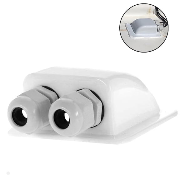 1 Pcs Waterproof Double Cable Entry Gland For Solar Panels,Motorhomes,Caravans,Boats- For All Cable Types 2.5 Mm² To 6 Mm²-White-Style:Double Hole;