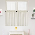 thumbnail image 1 of 1 Pcs Waterproof Tier Curtains Valance, Rod Pocket Waffle Woven Textured Short Window Curtain for Cafe, Bathroom, Kitchen, 1 of 8