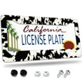 thumbnail image 1 of 1 Pcs Black White Blotch License Plate Frame,License Plate Cover for Car Decorative Parts,Aluminum License Plate Bracket Holder Rust-Proof for US Standard Car, 1 of 8