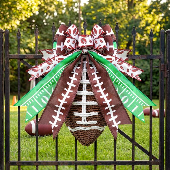 1 Pcs Weave Football for Front Door Decorations Rattan Football Wreath Hanging Door Sign Decor Farmhouse Rustic DIY Craft Project for Home Game Day Club Party Supplies$$Home Decor, Kitchen, & Other