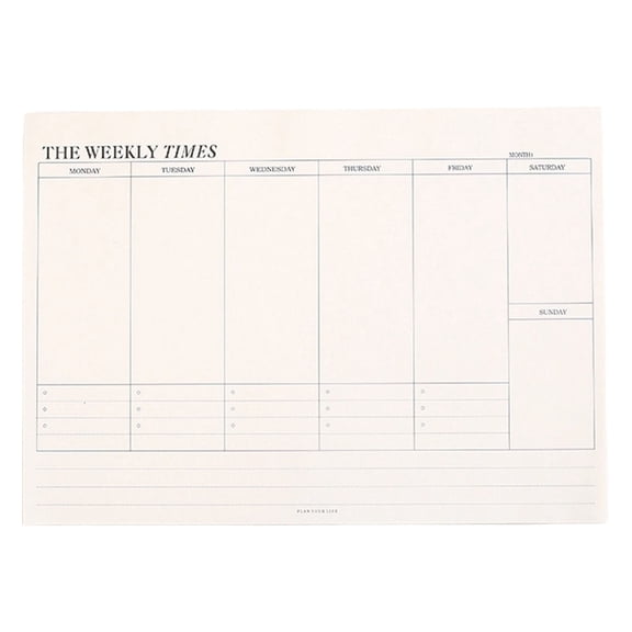 1 Pcs Weekly Planner Notepad, Tear-Off 60Pages, Blank Calendar Sheets For Office Home Schedule 9.6 X 6.9 Inch Undated Monthly Calendar Sheet To-do list, Note pad, Scheduler