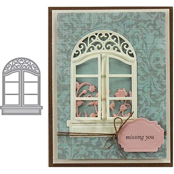 1 Pcs Window Frame Cutting Dies,Window Frame Die Cuts,DIY Scrapbooking Artist Metal Cutting Dies Stencils for Scrapbooking Embossing Die Paper Cards Making Album Decorative New