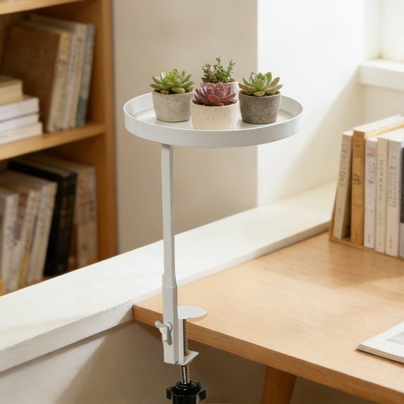 1 Pcs Window Sill Shelf Adjustable Window Shelf Windowsill Clamp Tray for Indoor Metal Windowsill Extension Tray Planter Floating Shelves for Indoor Outdoor,White