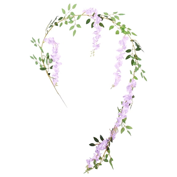 1 Pcs Wisteria Artificial Flowers Garland,6.23 Ft Wisteria Hanging Flowers,Artificial Silk Wisteria Vine,Flower Garland Decorations For Home Table Garden Outdoor Wedding Arch Decoration,(H,6.23 ft)