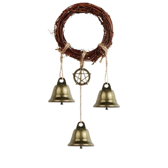 1 Pcs Witch Bells for Door Knob Wall Hanging, Handmade Hanging Bells with Wind Chimes for Housewarming Gifts Boho Home Decor