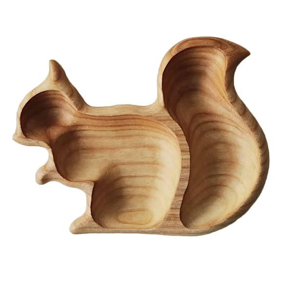 1 Pcs Wooden Snack Tray, Wooden Chopping Boards Squirrel Shaped Cutting Board Platter Animal Cheese Dessert Serving Tray Spring Salad Dish Plate Butcher Block