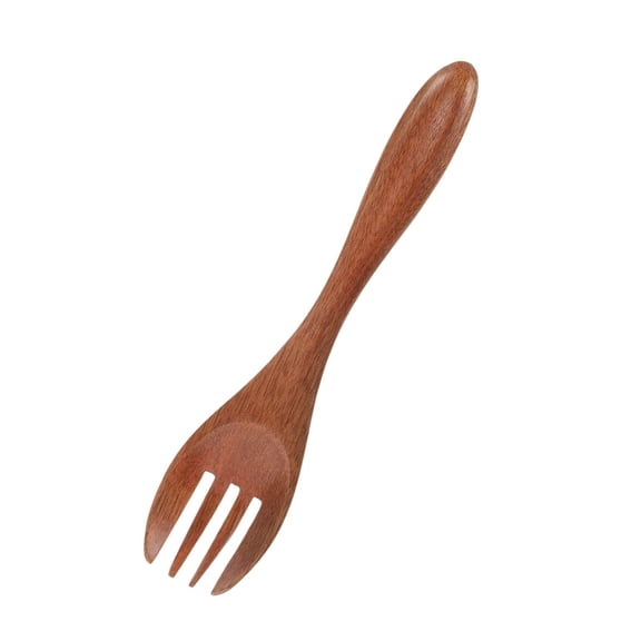 1 Pcs Wooden fork,Reusable Wood Eat fork,5.59 Inch Small Wooden forks,Reusable Wood Flatware,Wood Salad Dinner forks,Wood Cutlery for Barbecue, Picnic, Camping, Party,Dinner,Kitchen,(fork,5.59 in)