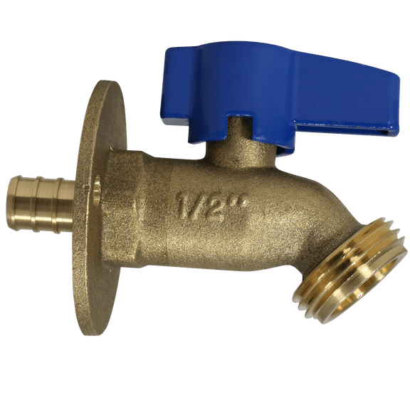 1 Pcs XFITTING 1/2 in Pex x 3/4 in GHT Hose Bibbs with Flange, Pex B Crimp Version, 5-3-2=1XX
