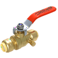 thumbnail image 1 of 1 Pcs XFITTING Push Fit 1/2 Inch x 1/2 Inch Push Fit Ball Valve with Drain, 28-2-6=1XX, 1 of 5