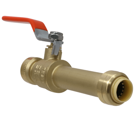1 Pcs XFITTING Push Fit 1/2 Inch x 1/2 Inch Push Fit Slip Ball Valve, 28-1-8=1XX