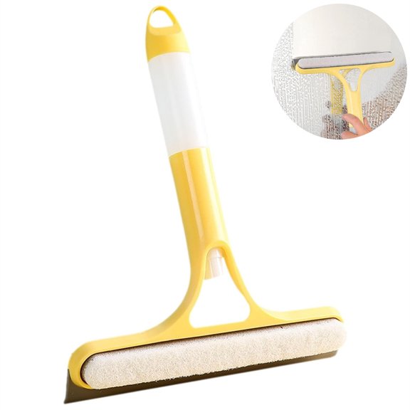 1 Pcs Yellow Spray Function Glass Cleaner Tool,3 in 1 Window Cleaning Scraper,Portable Multi-Function Silicone Shower Squeegee,for Shower Glass Door Window Car Windshield Mirror By Scheam