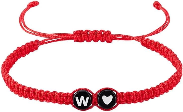 Pcs love Heart Initial Bracelets Adjustable Nylon Cord Bracelets