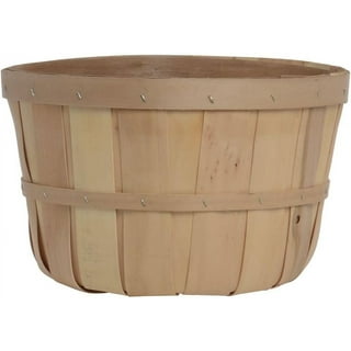 Natural Wood Slat Peck Farm Basket 8 Quarts | Quantity: 10 by Paper Mart