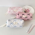 thumbnail image 1 of Under 1$ Pencil Case Bowknot Quilted Cute Large Capacity Pen Pouch Stationery Organizer Cosmetic Bag for College Office Teens 7.7x3.5x2.8 in Polyester Bow Print by Xuniizn, 1 of 9