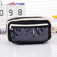 thumbnail image 1 of Under $1 Pencil Case, Nine-Layer Transparent Pencil Case PVC Material In Green Beige And Brown Multi-Function Storage for Stationery And Cosmetics Large Capacity Fashionable Back to College, 1 of 6