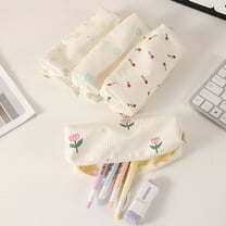 Under $1 Pencil Case, Hwkond Simples And Cute Large Capacity Student Desktop Student Stationery Storage Bag Corduroy Floral Pencil Case Back to College